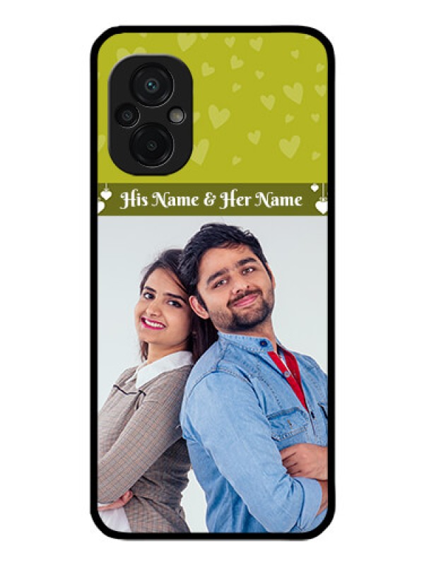 Custom Poco M5 Custom Glass Phone Case - You & Me Heart Design
