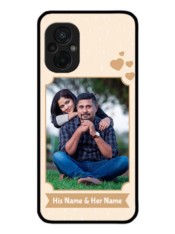 Custom Poco M5 Custom Glass Phone Case - with confetti love design