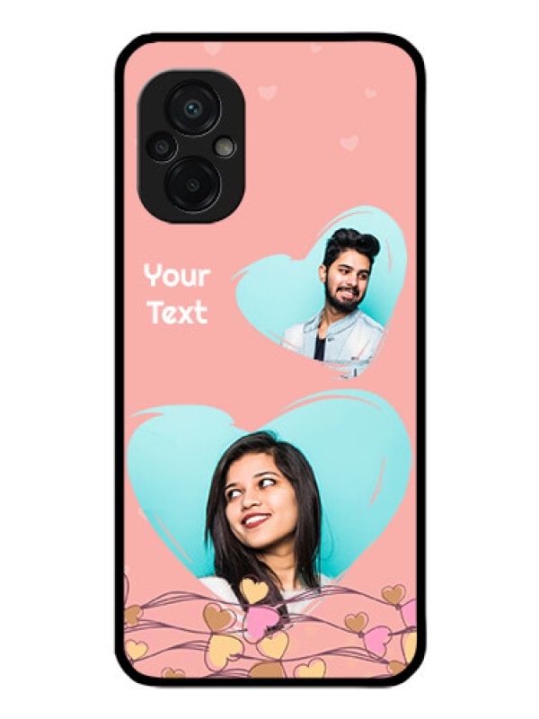 Custom Poco M5 Custom Glass Mobile Case - Love Doodle Design