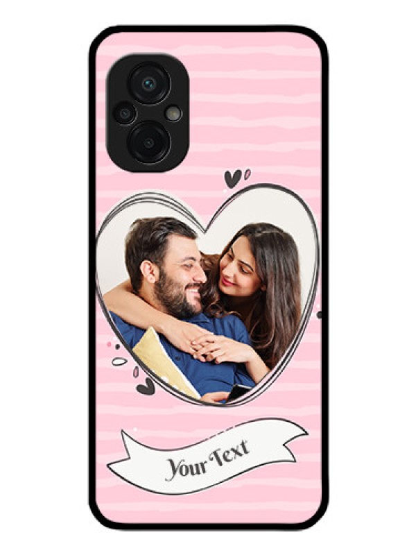 Custom Poco M5 Custom Glass Phone Case - Vintage Heart Design