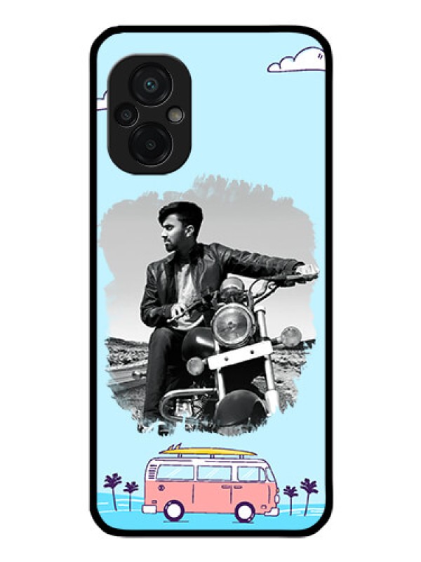 Custom Poco M5 Photo Printing on Glass Case - Travel & Adventure Design