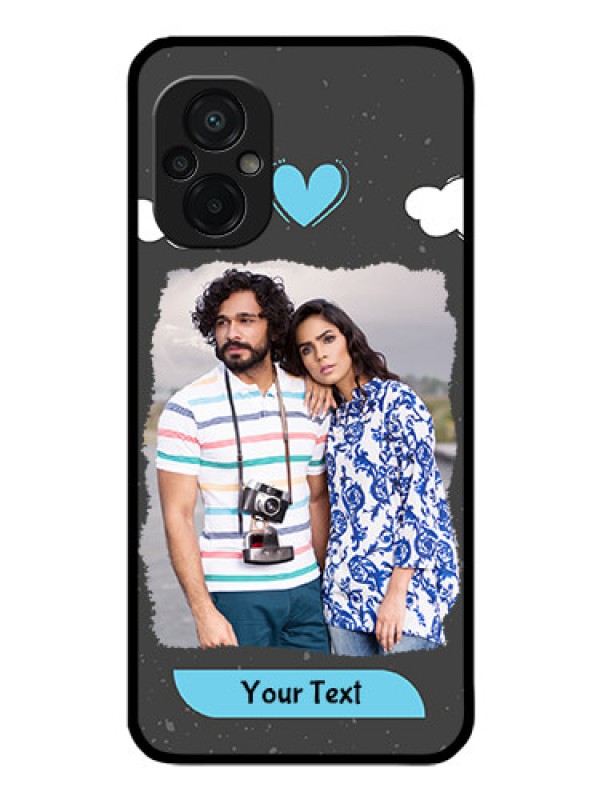 Custom Poco M5 Custom Glass Phone Case - Splashes with love doodles Design