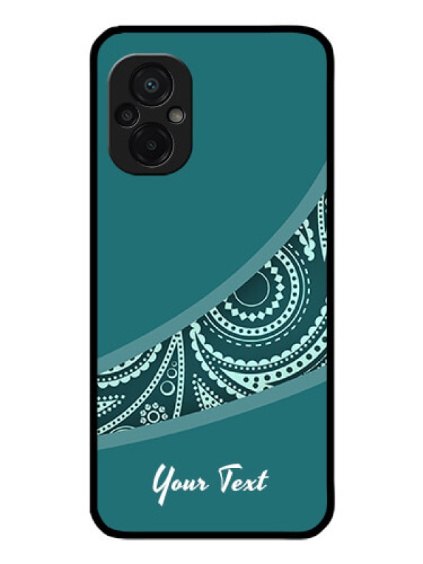 Custom Poco M5 Photo Printing on Glass Case - semi visible floral Design