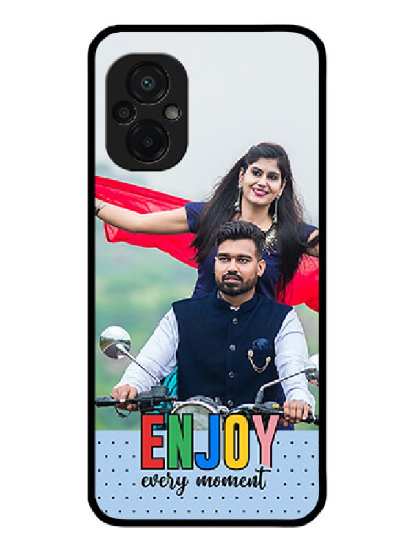 Custom Poco M5 Photo Printing on Glass Case - Enjoy Every Moment Design