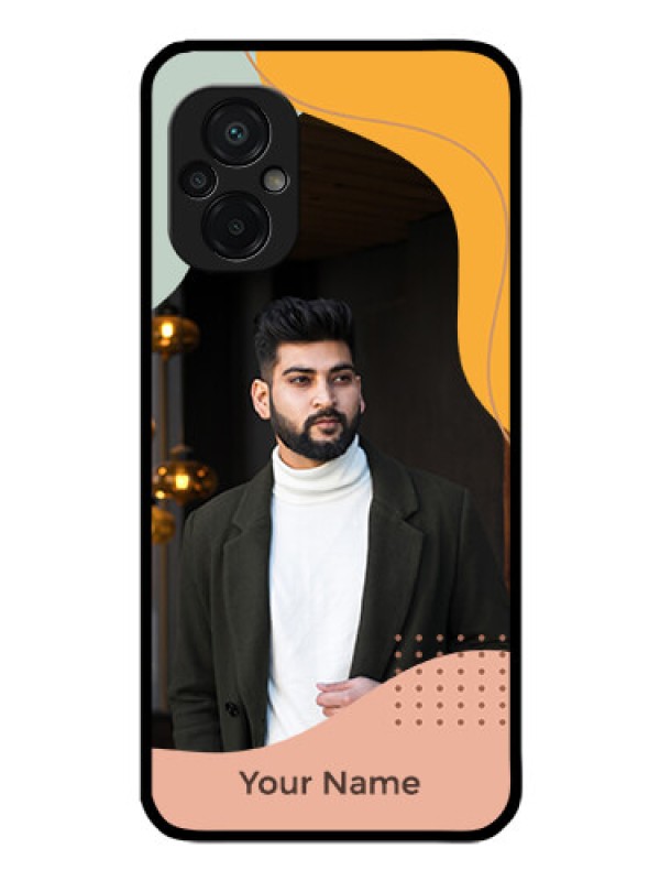 Custom Poco M5 Personalized Glass Phone Case - Tri-coloured overlay design