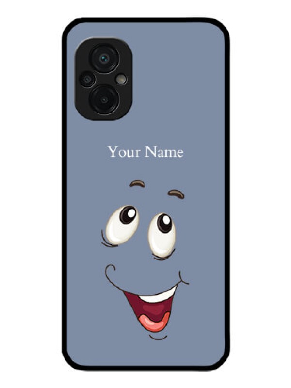 Custom Poco M5 Photo Printing on Glass Case - Laughing Cartoon Face Design