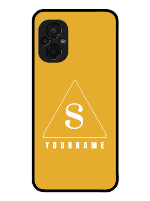 Custom Poco M5 Personalized Glass Phone Case - simple triangle Design