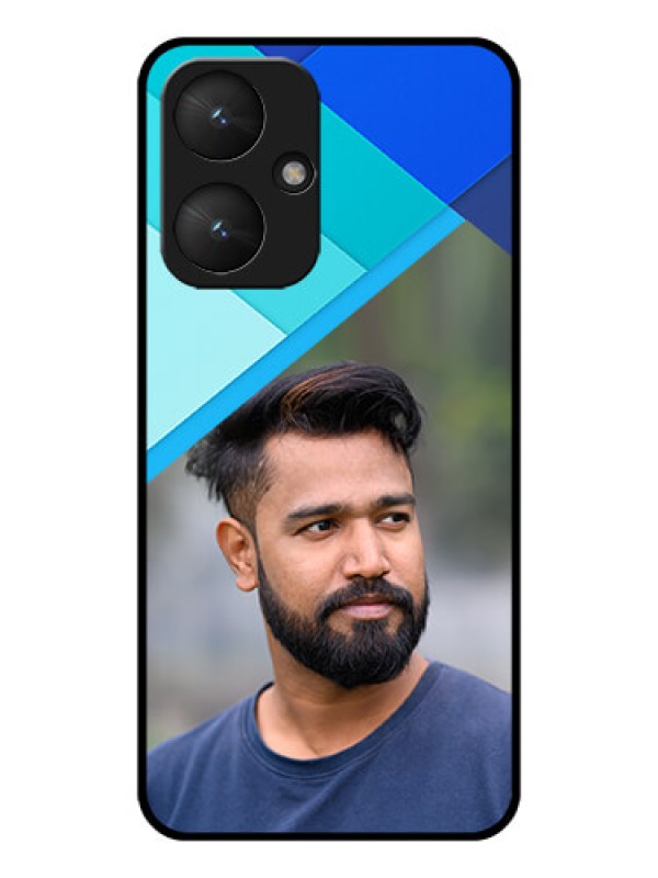 Custom Poco M6 5G Custom Glass Phone Case - Blue Pattern Design