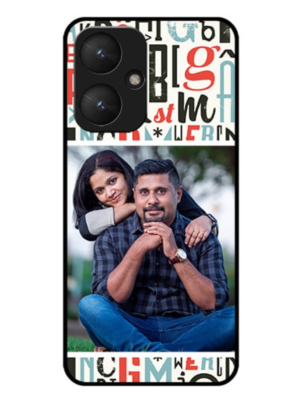 Custom Poco M6 5G Custom Glass Phone Case - Alphabet Design