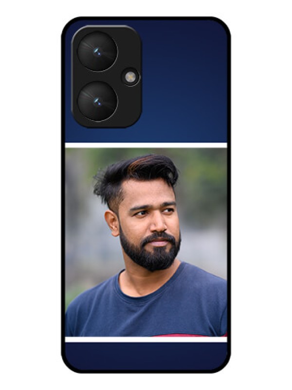 Custom Poco M6 5G Custom Glass Phone Case - Simple Royal Blue Design