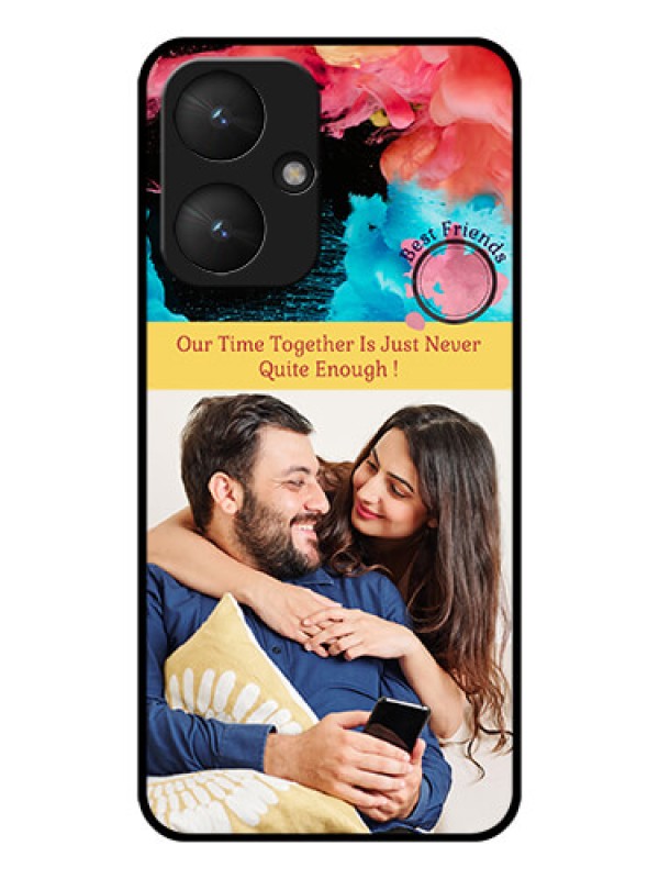 Custom Poco M6 5G Custom Glass Phone Case - Quote With Acrylic Painting Design