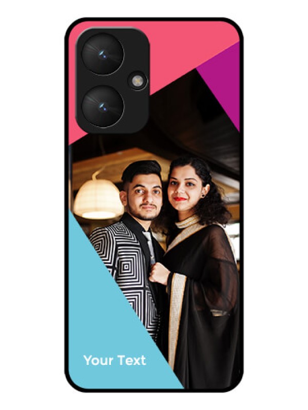Custom Poco M6 5G Custom Glass Phone Case - Stacked Triple Colour Design
