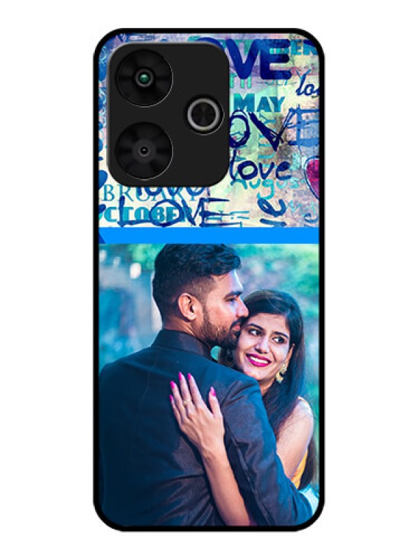 Custom Poco M6 Plus 5G Custom Glass Phone Case - Colorful Love Design