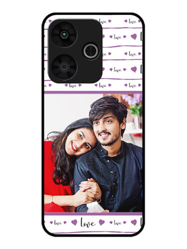 Custom Poco M6 Plus 5G Custom Glass Phone Case - Couples Heart Design
