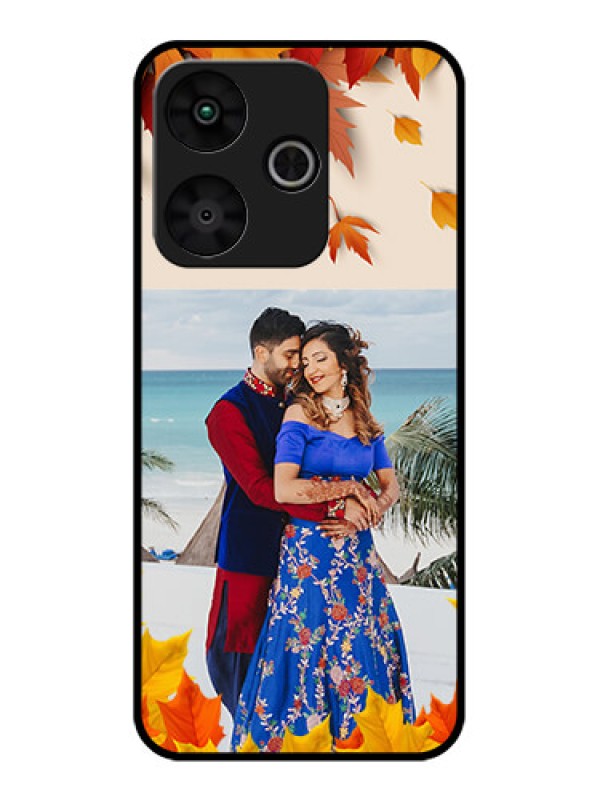 Custom Poco M6 Plus 5G Custom Glass Phone Case - Autumn Maple Leaves Design