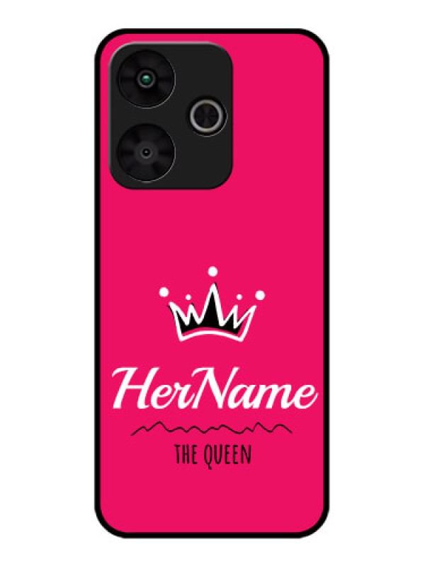 Custom Poco M6 Plus 5G Custom Glass Phone Case - Queen With Name Design