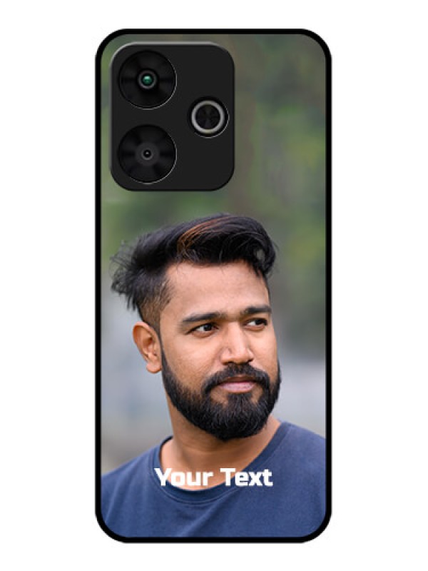 Custom Poco M6 Plus 5G Custom Glass Phone Case - Photo With Text Design