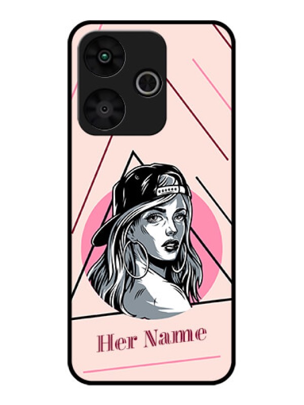Custom Poco M6 Plus 5G Custom Glass Phone Case - Rockstar Girl Design