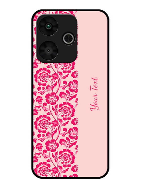 Custom Poco M6 Plus 5G Custom Glass Phone Case - Attractive Floral Pattern Design