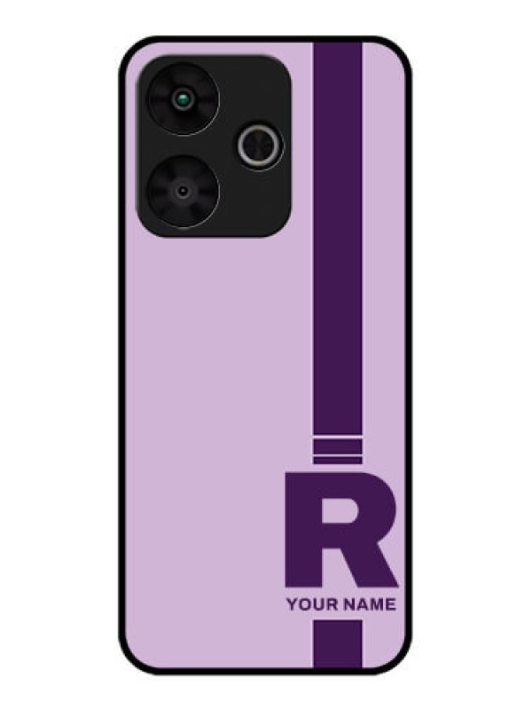 Custom Poco M6 Plus 5G Custom Glass Phone Case - Simple Dual Tone Stripe With Name Design