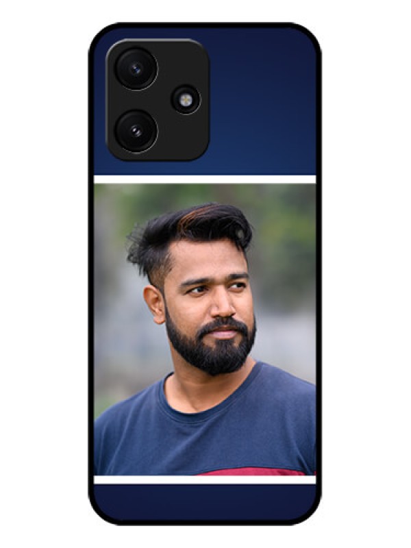 Custom Poco M6 Pro 5G Personalized Glass Phone Case - Simple Royal Blue Design
