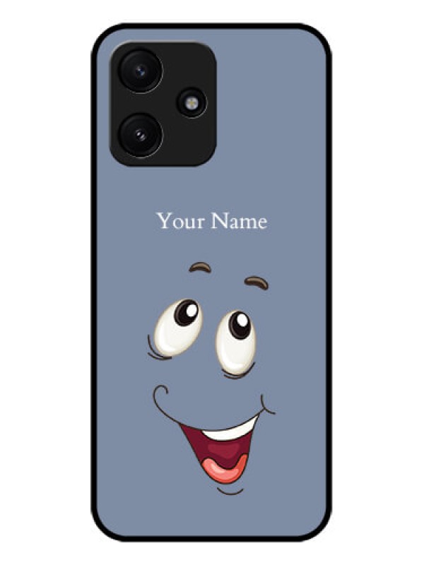 Custom Poco M6 Pro 5G Photo Printing on Glass Case - Laughing Cartoon Face Design