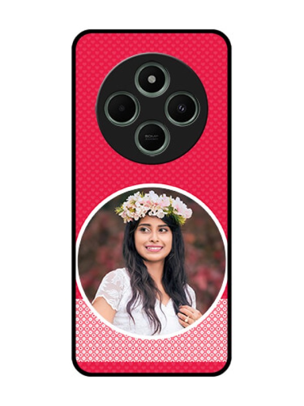 Custom Poco M7 5G Custom Glass Phone Case - Pink Color Pattern Design