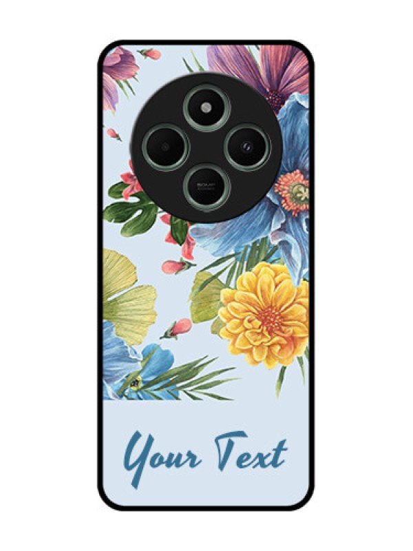 Custom Poco M7 5G Custom Glass Phone Case - Stunning Watercolored Flowers Painting Design