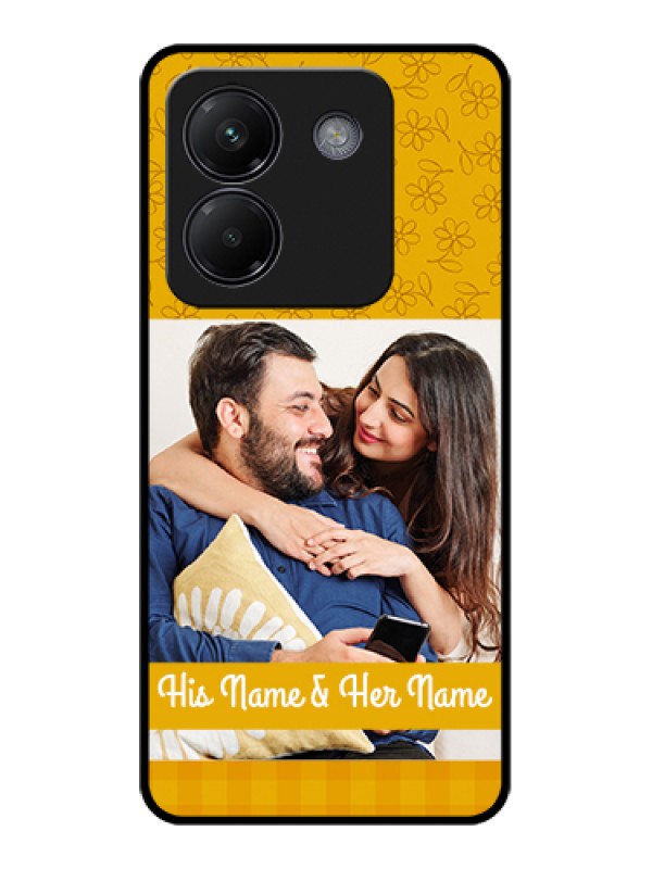 Custom Poco M7 Pro 5G Custom Glass Phone Case - Yellow Floral Design