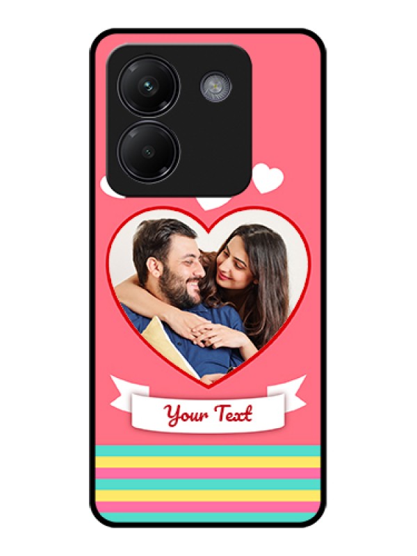 Custom Poco M7 Pro 5G Custom Glass Phone Case - Love Shapes Doodle Design