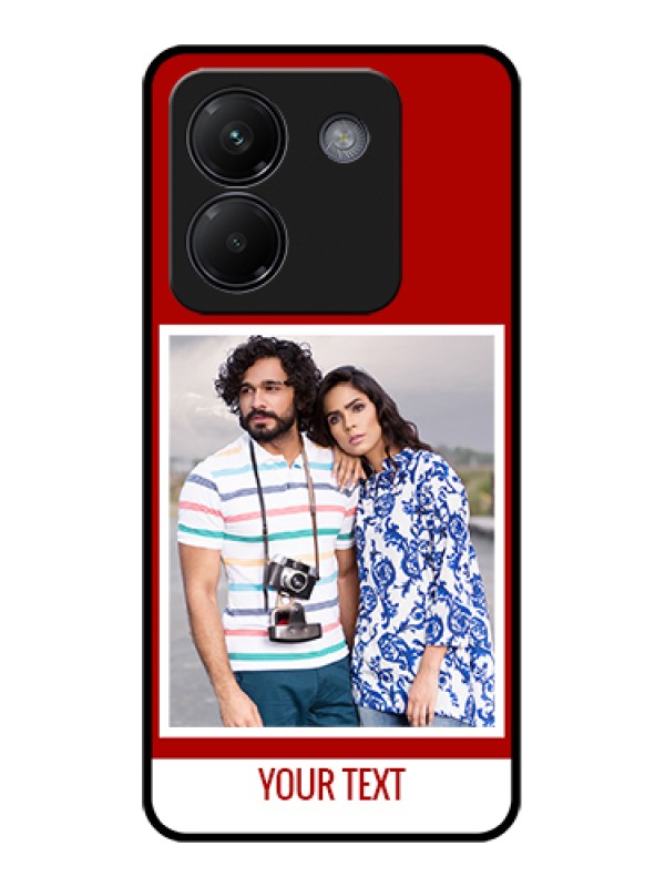 Custom Poco M7 Pro 5G Custom Glass Phone Case - Red Color Design
