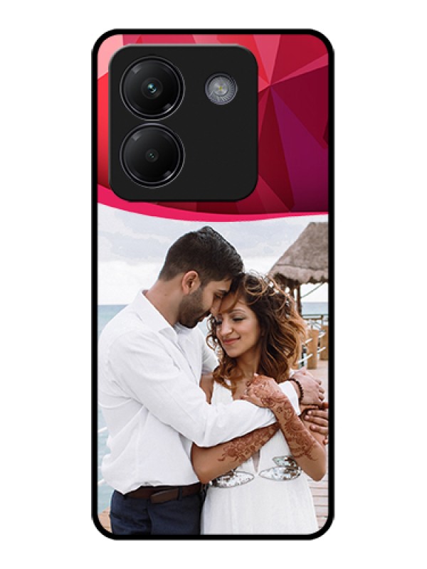 Custom Poco M7 Pro 5G Custom Glass Phone Case - Red Abstract Design