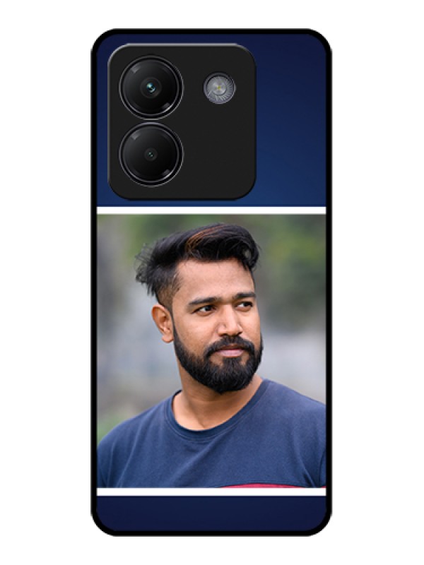 Custom Poco M7 Pro 5G Custom Glass Phone Case - Simple Royal Blue Design