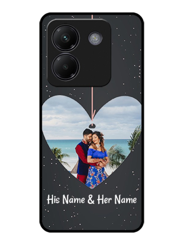 Custom Poco M7 Pro 5G Custom Glass Phone Case - Hanging Heart Design