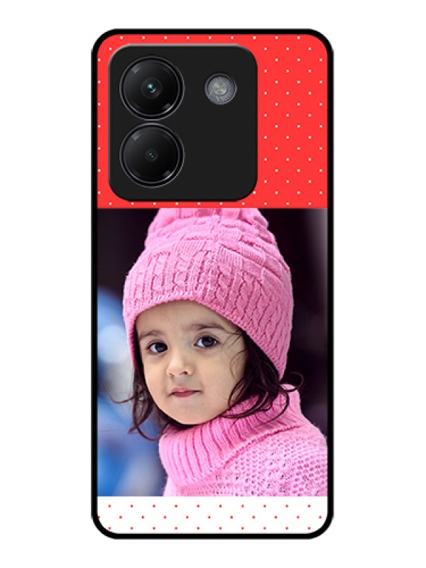 Custom Poco M7 Pro 5G Custom Glass Phone Case - Red Pattern Design