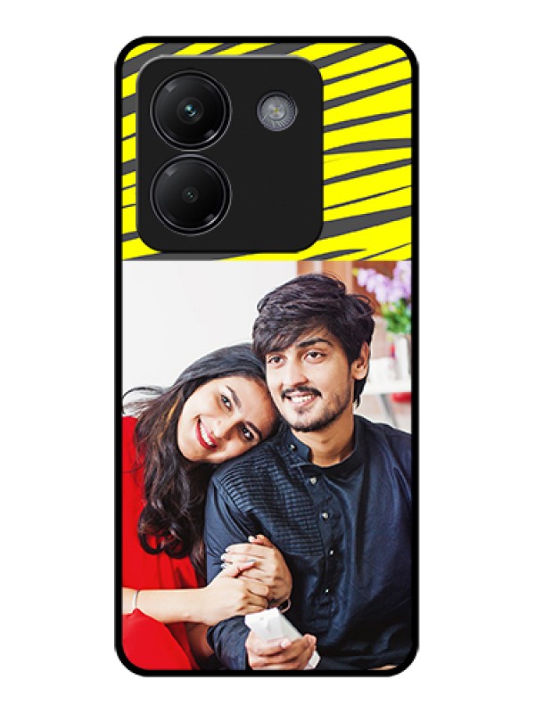 Custom Poco M7 Pro 5G Custom Glass Phone Case - Yellow Abstract Design