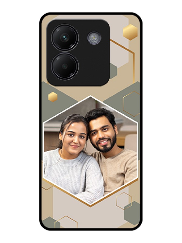 Custom Poco M7 Pro 5G Custom Glass Phone Case - Stylish Hexagon Pattern Design