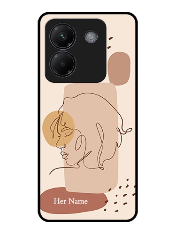 Custom Poco M7 Pro 5G Custom Glass Phone Case - Calm Woman Line Art Design