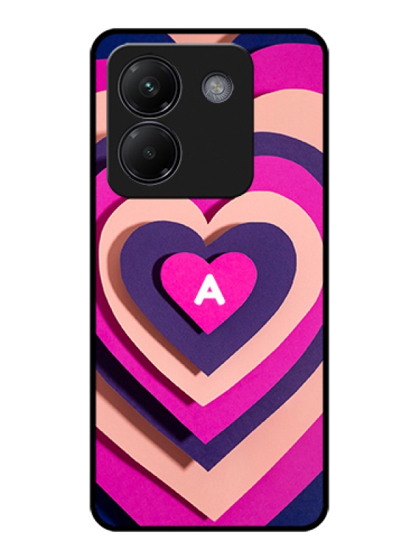 Custom Poco M7 Pro 5G Custom Glass Phone Case - Cute Heart Pattern Design