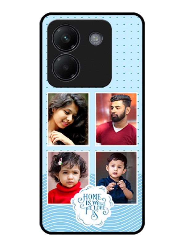 Custom Poco M7 Pro 5G Custom Glass Phone Case - Cute Love Quote With 4 Pic Upload Design