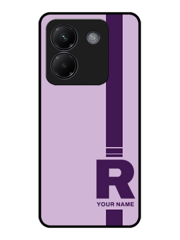 Custom Poco M7 Pro 5G Custom Glass Phone Case - Simple Dual Tone Stripe With Name Design