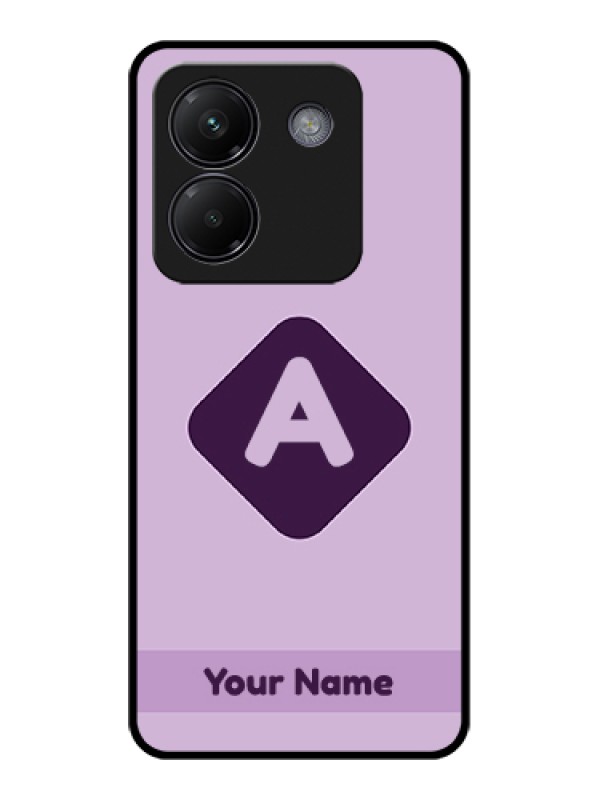 Custom Poco M7 Pro 5G Custom Glass Phone Case - Custom Letter In Curved Badge Design
