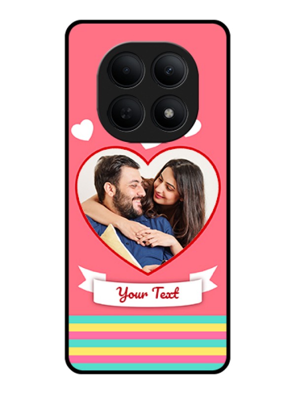 Custom Poco M8 5G Custom Glass Phone Case - Love Shapes Doodle Design