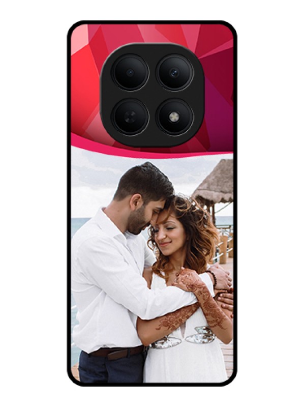 Custom Poco M8 5G Custom Glass Phone Case - Red Abstract Design