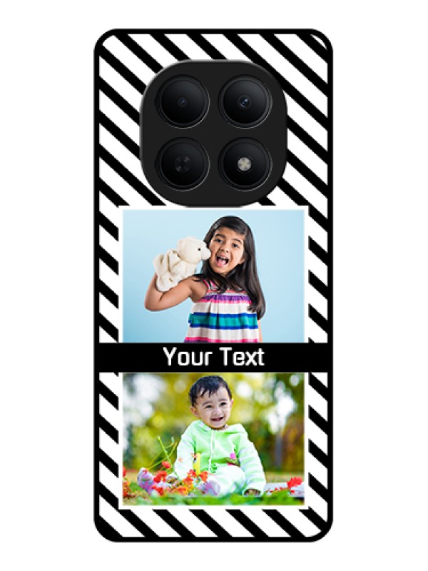 Custom Poco M8 5G Custom Glass Phone Case - Black And White Stripes Design