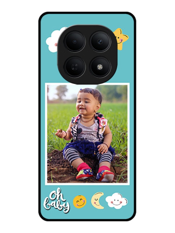 Custom Poco M8 5G Custom Glass Phone Case - Smiley Kids Stars Design