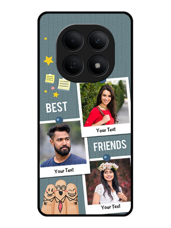 Custom Poco M8 5G Custom Glass Phone Case - Sticky Frames And Friendship Design