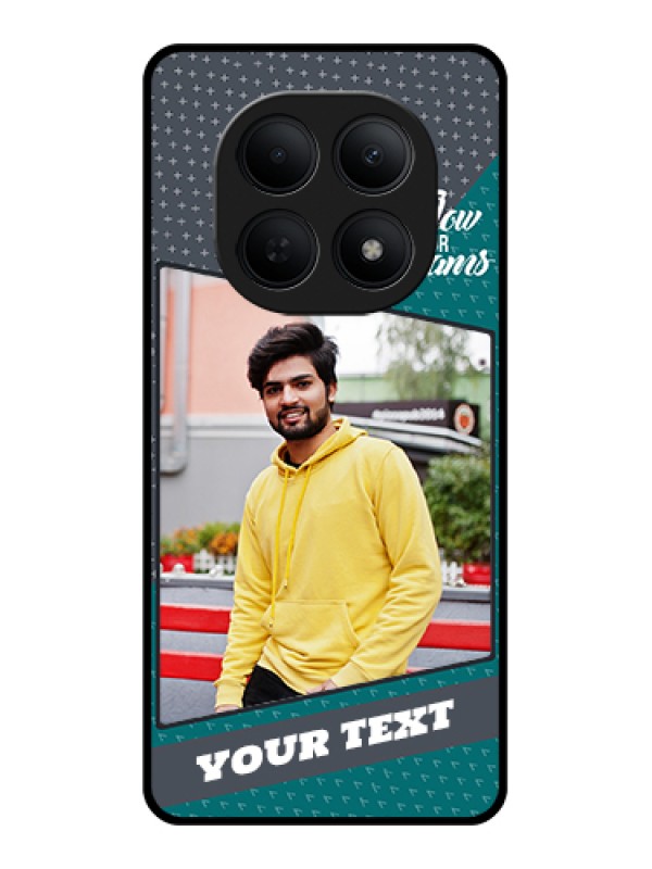 Custom Poco M8 5G Custom Glass Phone Case - Background Pattern Design With Quote
