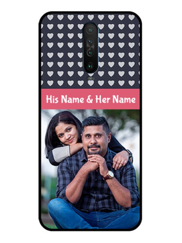Custom Poco X2 Custom Glass Mobile Case  - Love Symbols Design