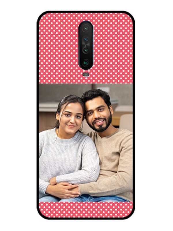 Custom Poco X2 Custom Glass Phone Case  - White Dotted Design